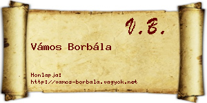 Vámos Borbála névjegykártya